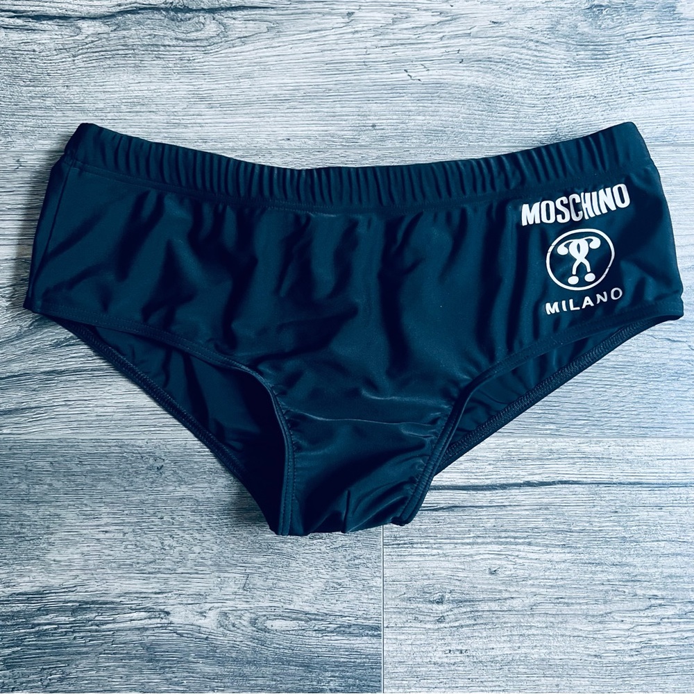 NWT Moschino, Double Question Mark Swim Briefs,